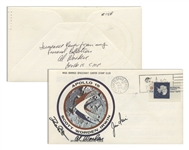 Apollo 15 Crew-Signed NASA Insurance Cover -- From Al Wordens Personal Collection, as Written by Him, and Also With His Signed COA